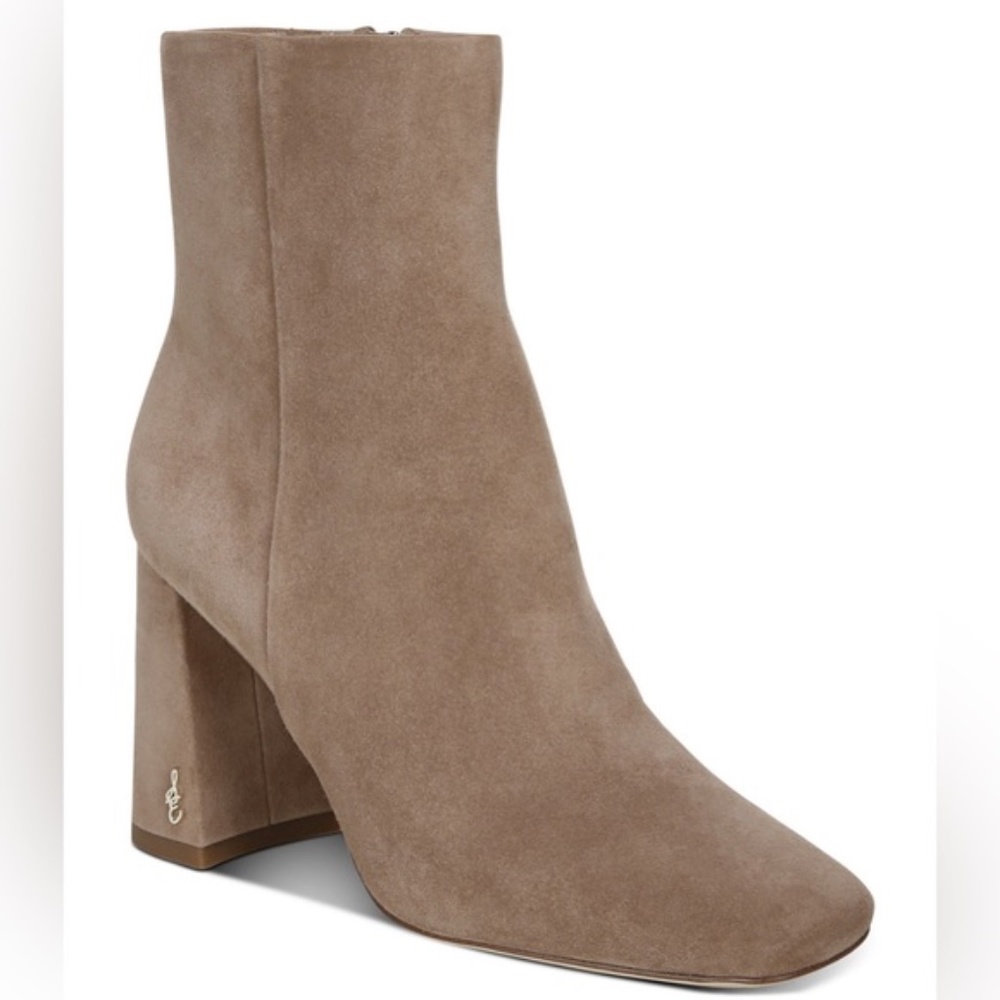 Sam Edelman Codie High Block Heel Bootie, Tan Suede